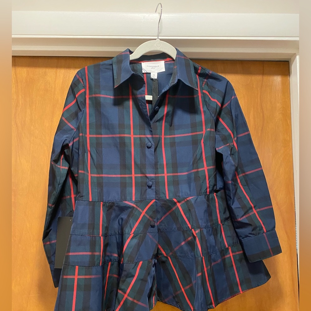 XS Pomander Place Fraser Plaid Ashlen Blouse - Picture 6 of 16
